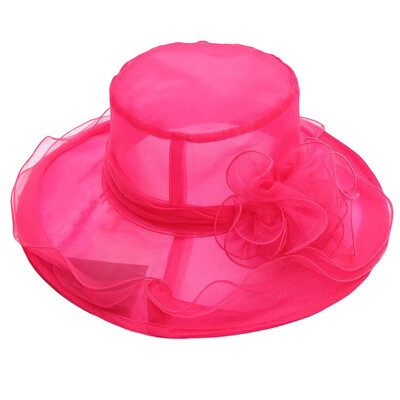 

Fashion Women Bowknot Wide Brim Hat Wedding Church Beach Sun Hats
