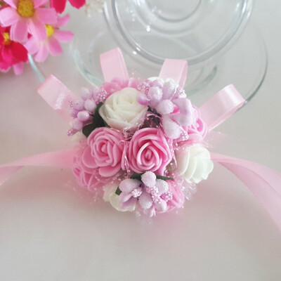 

Creative Artificial Wrist Flower Bridesmaid Sisters Hand Flowers Artificial Bride Flowers Wedding Decoration Flower