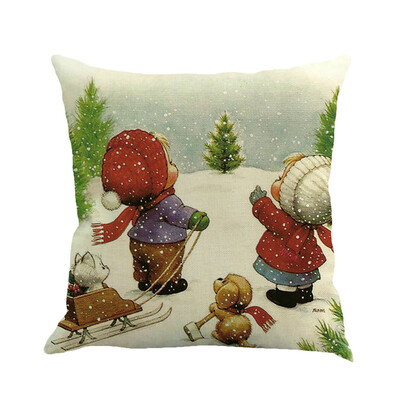 

Siaonvr Christmas Printing Dyeing Sofa Bed Home Decor Pillow Cover Cushion Cover