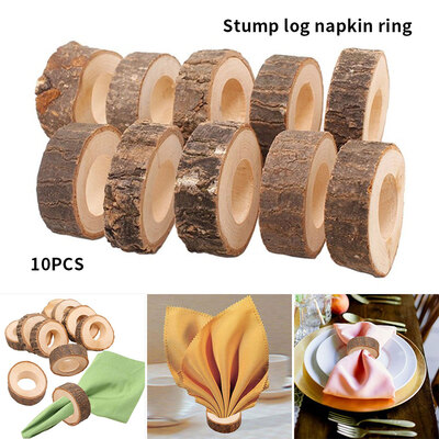 

Creative Wooden Napkin Ring Wedding Table Decoration Hotel Crafts Ornaments practical&artistic