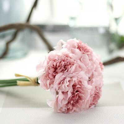 

JPGIF Artificial Silk Fake Flowers Peony Floral Wedding Bouquet Bridal Hydrangea A