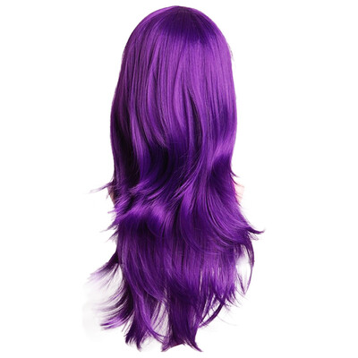 

Gobestart Sexy Long Women Fashion Synthetic Wavy Cosplay Party Full Wigs Purple