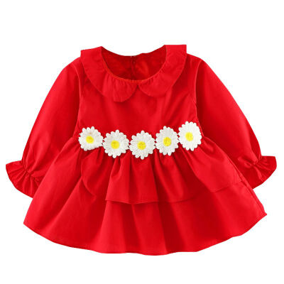 

Spring Casual Toddler Girls Cotton Long-sleeved Dresses Baby Princess Dresses 2019 New Fashion Baby Clothing Outfit 0-3Y