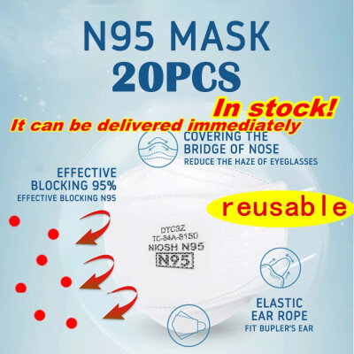 

20PCS Outdoor Anti Pollution Mask N95 Mask with Layers Valve FFP3 Filter 98 PM25 Protection Dust Pollution Mask Unisex