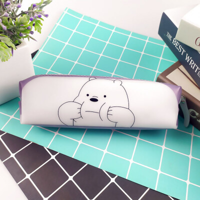 

Lovely Cartoon Bear Panda Pencil Case Silicone Naked Bear Stationery Pouches