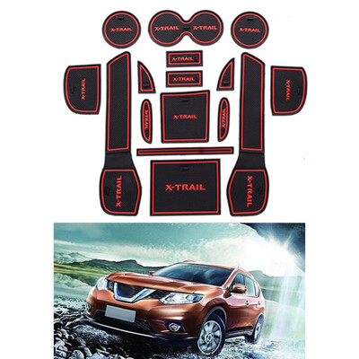 

16pcsset Automotive Door Gate Slots Pad Cup Holder Groove Mat Replacement For Nissan x-trail 2017 5 Seat