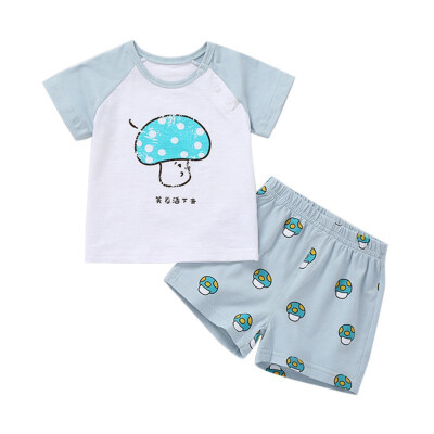 

2019 Childrens Summer Clothes Cotton Short Sleeve Boys Clothes Tops Shorts 2PCS Baby Body Suit Cartoon kids Girls Clothes Set