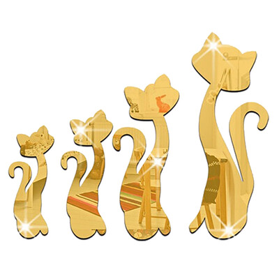 

Exquisite Cat Mirror Wall Stickers Mirror Art DIY Mirror Wall Sheet Mirror Tiles Stickers For Home Decor Living Room