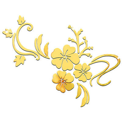 

1Set DIY Mirror Wall Sticker Acrylic Round 3D Flower Mirror Removable Decal Acrylic Crystal Surface Art Wall Decoration