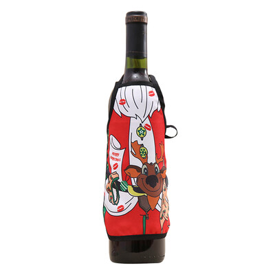 

New Mini Lovely Christmas Apron Wine Bottle Covers For Christmas Party Bar Decoration