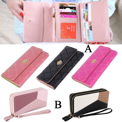 

Women Leather Double Zipper Wallet Ladies Wallet Purse Wallet with Card Compartment