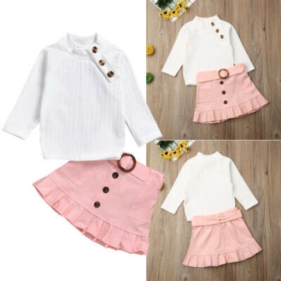 

AU Toddler Kid Baby Girl Clothes Tops T Shirt Sweatshirts Pants Skirt Outfit Set