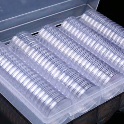 

Plastic Holder Storage Box 100Pcs 30mm Clear Round Coin Cases Capsules Container