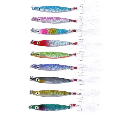 

9PCS Metal Jigging Lures 7g10g17g21g30g 3D Eyes Metal Artificial Hard Bait Sea Fishing Jig Baits