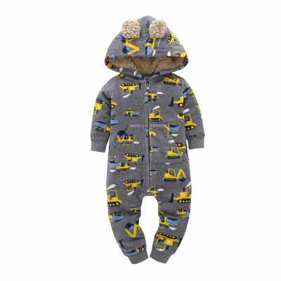 

winter Baby Girl Boy clothes infants romper pajamas fleece baby jumpsuit hooded baby fox clothing toddler boys warm clothes