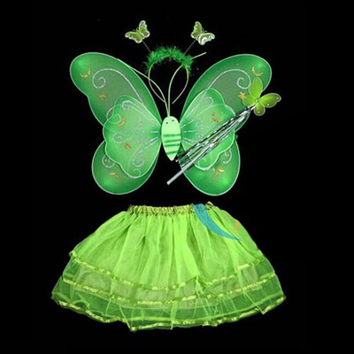 

Butterfly Wing Wand Headband Tutu Skirt Cosplay Costume For Fairy Girl Kid 6475