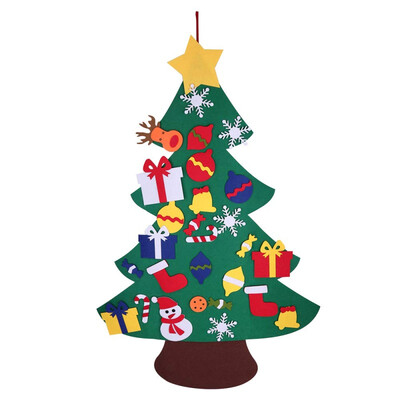 

DIY Christmas Tree Windows Stickers Lovely Merry Christmas Tree Toy Eco-Friendly Non-Woven Wall Hanging Ornaments