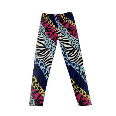 

Popular Color Neon Leopard Print Leggings Female Stretch Milk Silk Tight Pants Neon Zebra Leopard Leggings New