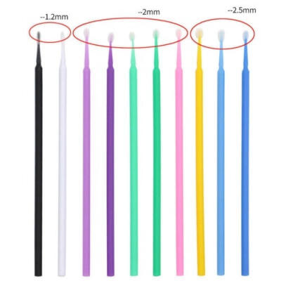 

100pcs Micro Brush for Eyelash Extension Disposable Tattoo Makeup Brushes Cotton Swabs Stick Brushes Applicator