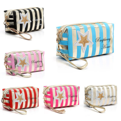 

New Women Strip Make Up Bag Waterproof Laser Cosmetic Bags Pvc Pouch Wash Toiletry Bag Travel Organizer Case