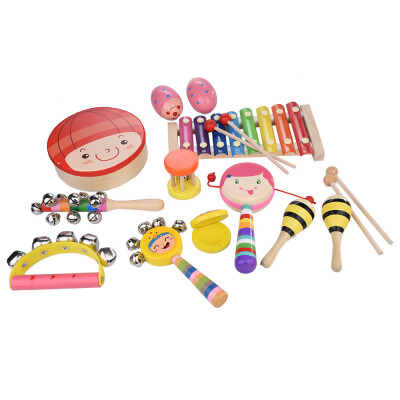 

Siaonvr 12PCS Childrens Percussion Toy Set Preschool Education Tool With Carrying Case