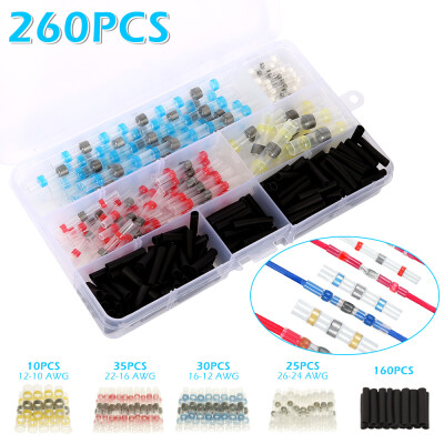 

260PCSSet Mix Solder Sleeve Heat Shrink Butt Waterproof Wire Splice Connectors