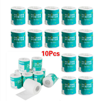 

Household 10 Rolls Individual Package of Toilet Paper 4-Layer Bamboo Dissolvable Health Toilet Paper Hand Paper