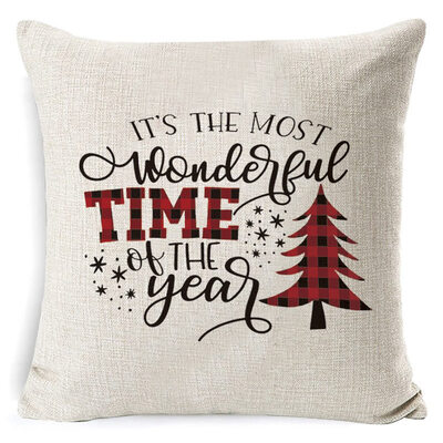 

Christmas Cushion Cover Merry Christmas Pillow Cases Linen Holiday Sofa Cushion Cover Home Decor
