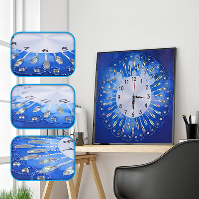 

Gobestart 5D Special Diamond-Shaped Embroidery Wall Clock DIY Painting Diamond Cross Stitc