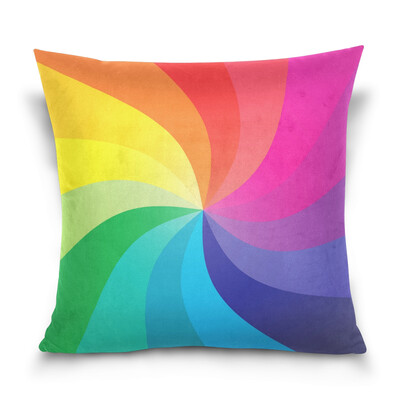 

ALAZA 16 X 16 inch Pillow Case Decorative Cushion Cover Rainbow Swirly Background Pattern Pillowcase