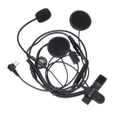 

Half Face Motorcycle Bike Helmet Earpiece Headset Mic Microphone Two Way Radio 2pin Replacement for CP100 GP88S