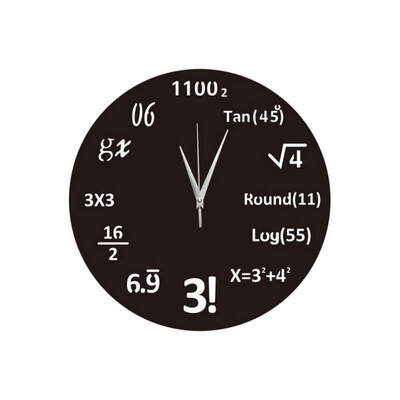 

1 PC 3D Mirror Wall Stickers Equation Polytechnic Digital Wall Clocks Round Wall Decoration Living Room Decoration