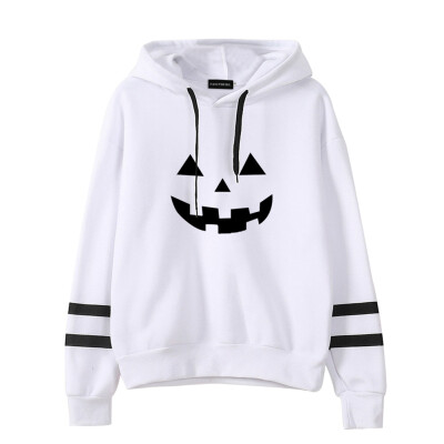 

New Autumn And Winter Women Teen Girl Casual Halloween Hoodies Ghost Printed Hooded Sweatshirt Pullover Tops