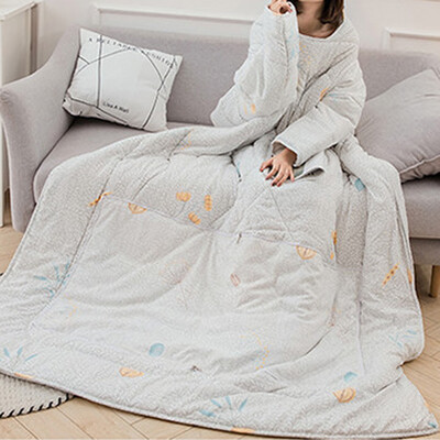 

Toponeto Multifunction Lovers Winter Warm Long Sleeve O-Neck Suit Print Thicken Blanket