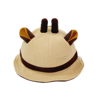 

Baby Boys Girl Solid Print Bucket Hats Cartoon Ear Design Caps Reversible Sun Headwears 1-4y Autumn