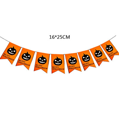 

Halloween Pumpkin Banner Flag Non-woven Fabric Hanging Banner Party Holiday Decoration Party Ornament