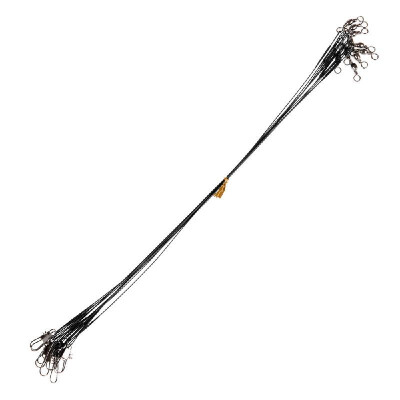 

Lixada 10PCS High Strength Nylon-coated Stainless Steel Leader Fishing Trace Spinner Fishing Wire Rig with Snap&Swivels Fishin