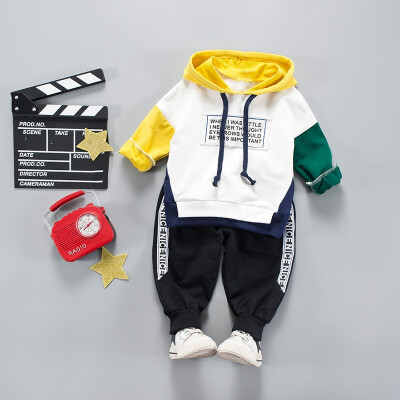 

Newborn Baby Kids Boys Clothes Sets Korean Style Letter Print Hoodie Sweatshirt Pants 2PCS Casual Childrens Clothing