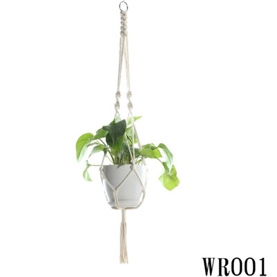 

Nordic Style Hand-woven Interior Decoration Natural Green Environmentally Friendly Plant Sling Flower Pot Net Bag Hanging
