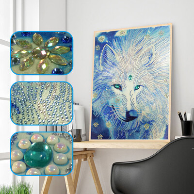 

Gobestart Special Shaped Diamond Painting DIY 5D Partial Drill Cross Stitch Kits Crystal R