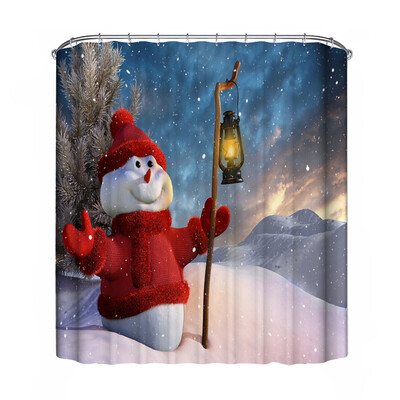 

Gobestart Christmas Waterproof Polyester Bathroom Shower Curtain Decor With Hooks New A