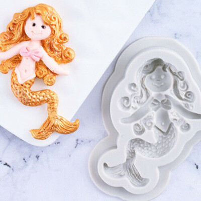 

5 Style 3D Mermaid Silicone Fondant Cake Mould Decorating Mold Chocolate Baking Tool