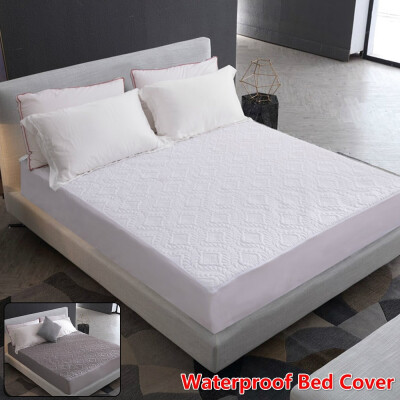 

3 Size Quilted Embossed Waterproof Anti Mites Mattress Protector Fitted Sheet Waterproof Bed Cover with Elastic