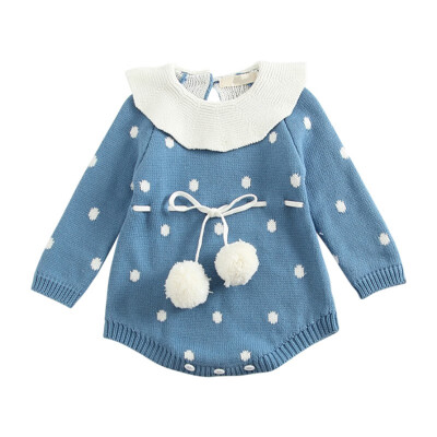 

Cute Infant Baby Girls Clothing Autumn Long Sleeve Cotton Thicken Romper Toddler Kids Fashion Sweater Playsuit Outfits