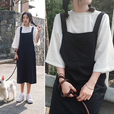 

Summer Plus Size Pocket Decoration Womens Set White Tee Strap Skirt Fashion Sweet 2 Pieces Set