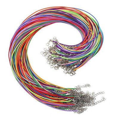 

15 PCSBag 15mm New Mixed Color Necklace Rope Accessories Rope Lobster Buckle Wax Thread