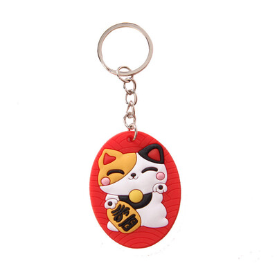 

Lovely Animal Keychains Soft Rubber Cute Panda Cat Dog Monkey Key Ring For Women Bag Car Charms Key Chain Lucky Gift Toys