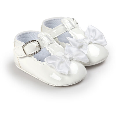 

Spring Sweet Baby Girls Princess Style Bowknot Infant Toddler Kids PU Anti-skid Baby Shoes