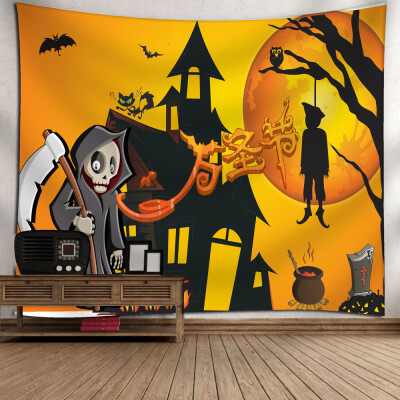 

Toponeto Halloween Moon Pumpkin Tapestry Room Bedspread Wall Art Hanging Home Decor Grand