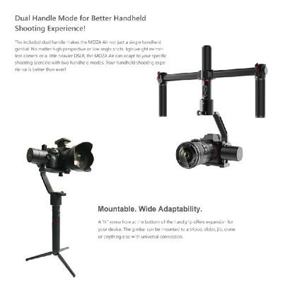 

MOZA Air 3-axis Gimbal Stabilizer with Dual Handle for DSLR&Mirrorless Camera Max Load 71Lb Auto-tuning 360 Degree Unlimite
